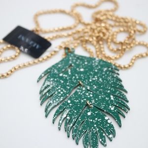 Alfani Women's Gold Tone Colored Palm Leaf Pendant Necklace